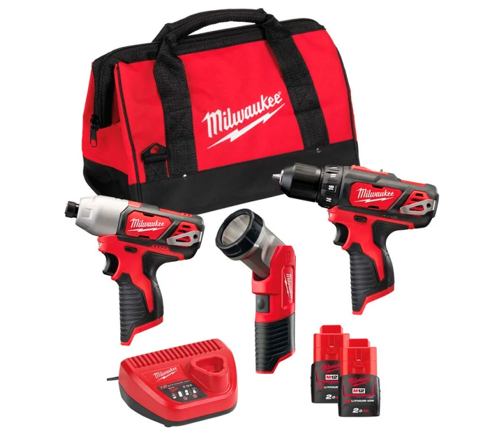 Набор аккумуляторных инструментов MILWAUKEE M12BPP3A-202B 12В 2Ач photo