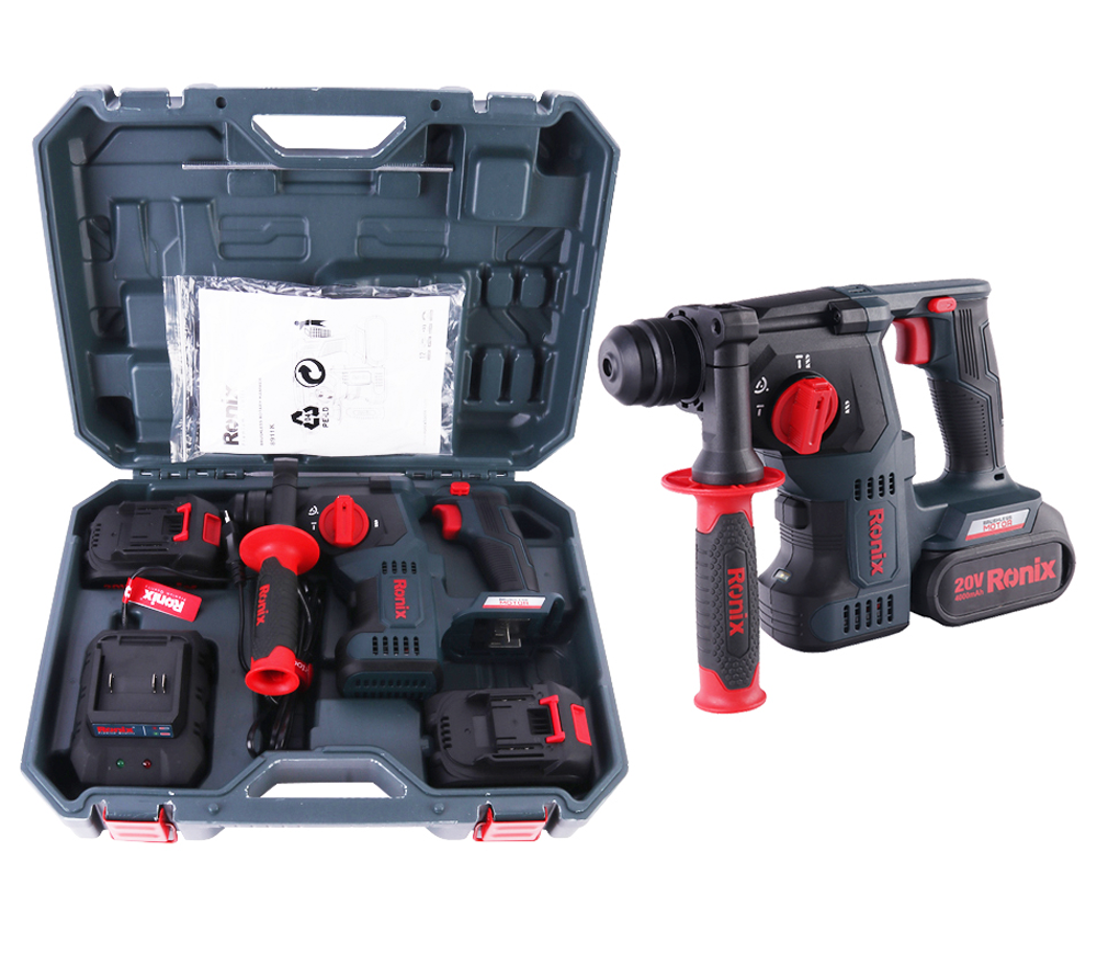 Перфоратор аккумуляторный RONIX 8911K 1.7Дж 20В 4Ач photo 2