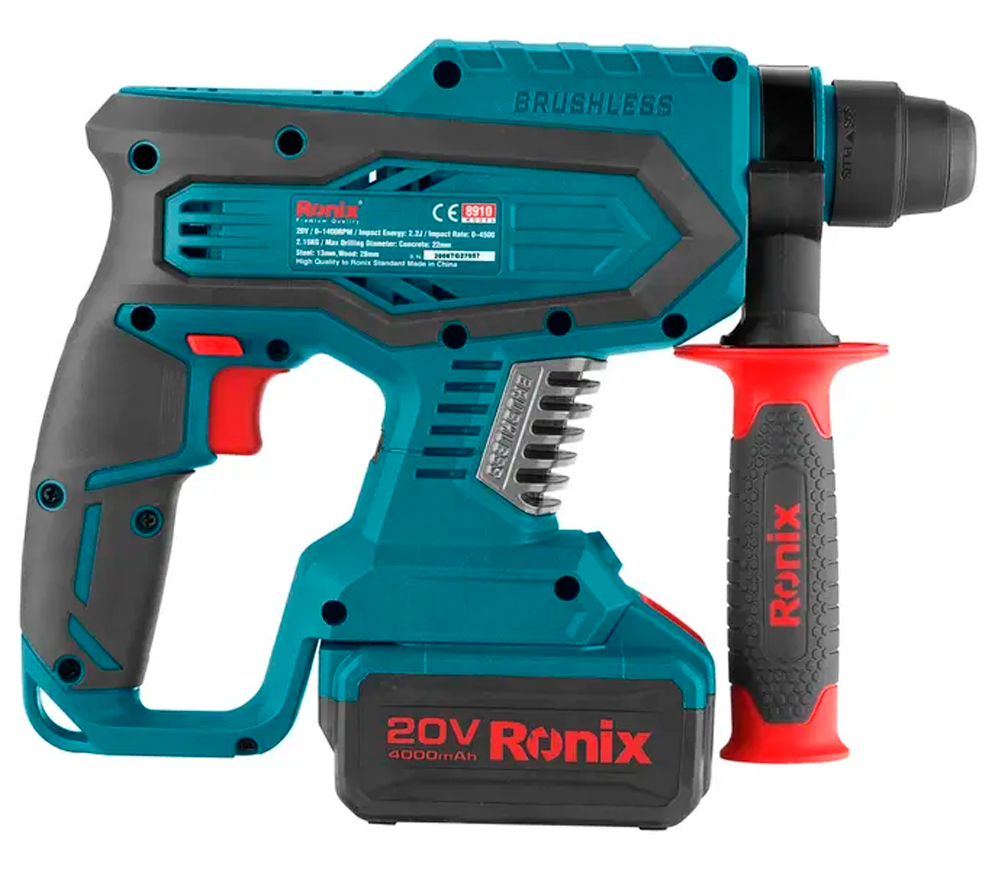 Перфоратор аккумуляторный RONIX 8910K 2.2Дж 20В 4Ач photo 0