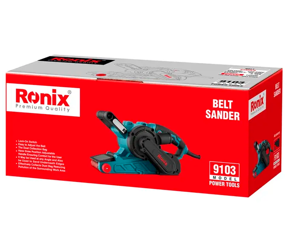 Шлифмашина ленточная RONIX 9103 1050вт 76 мм photo 1