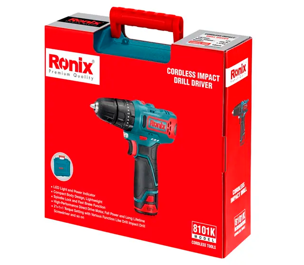 Mașină de înșurubat cu acumulator RONIX 8101K 12V 2Ah photo 1