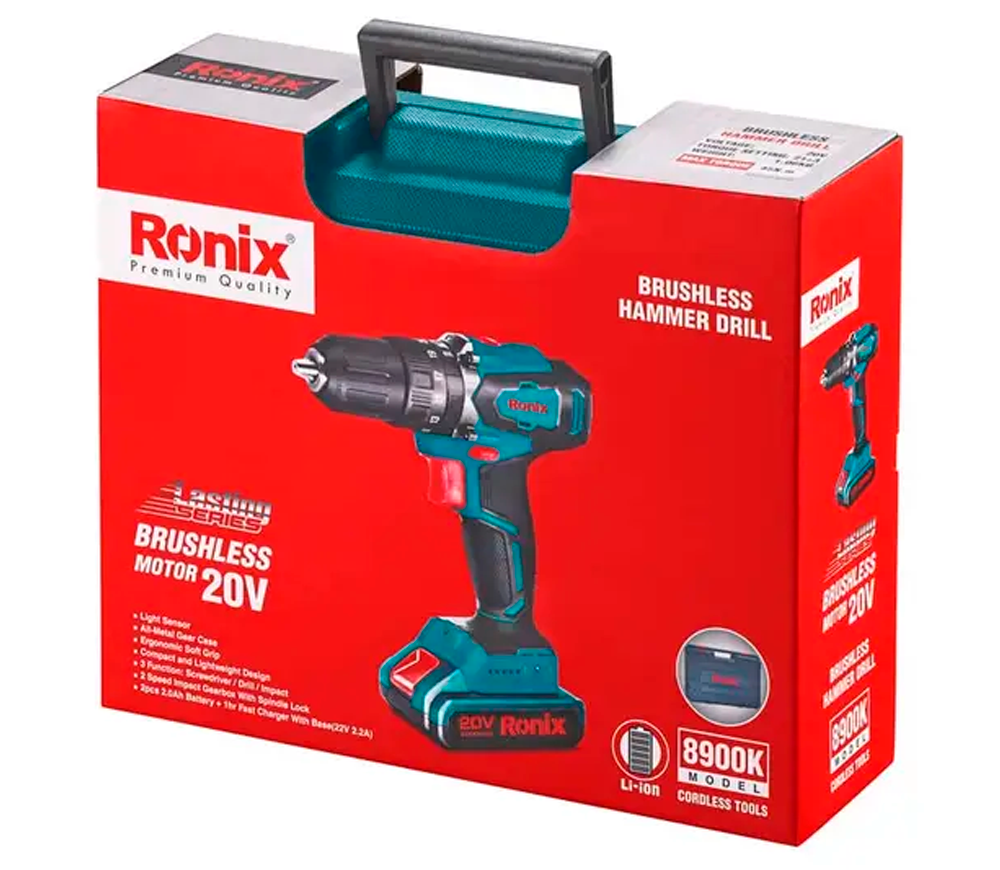 Шуруповёрт аккумуляторный RONIX 8900K 20В 2Ач photo 1