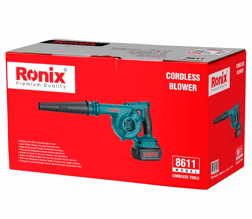 Воздуходувка аккумуляторная RONIX 8611 2800л/мин 20В 2Ач photo 1