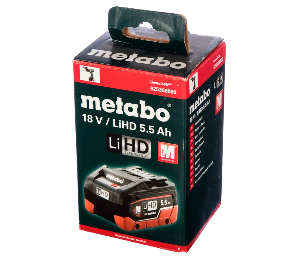 Аккумулятор LiHD  METABO 625368000 Слайдер 18В 5.5Ач photo 1