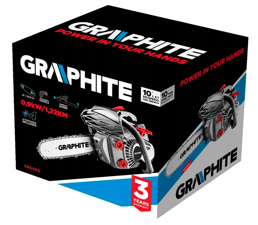 Цепная пила бензиновая GRAPHITE 58G950 305мм 25.4см3 photo 5