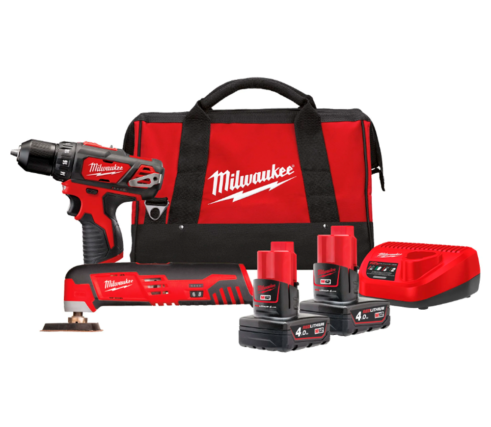 Set de instrumente cu acumulator MILWAUKEE M12BPP2D-402B 12V 4Ah photo