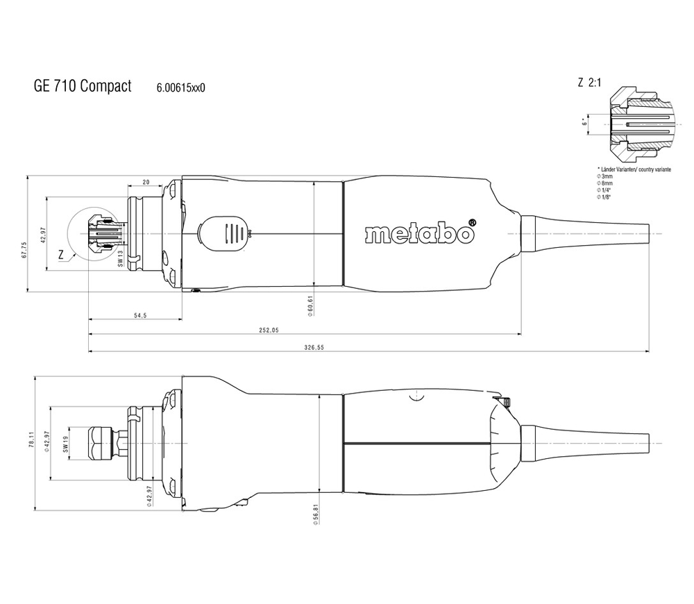 Шлифмашина прямая METABO GE 710 710вт photo 2