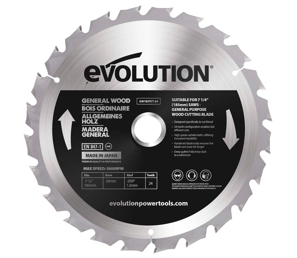 Пильный диск EVOLUTION GW185TCT-24 185мм 1.5мм photo