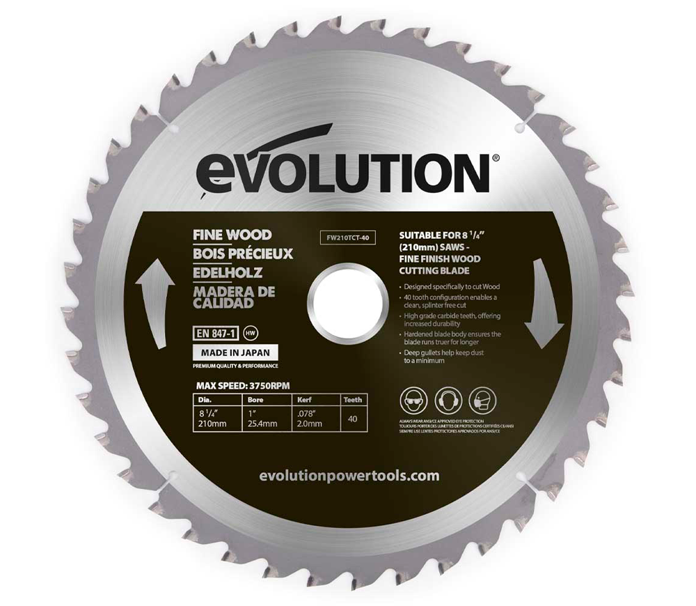 Пильный диск EVOLUTION FW210TCT-40 210мм 2.4мм photo