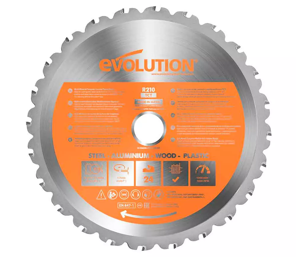 Disc pentru fierastrau electric EVOLUTION RAGEBLADE210M 210mm 1.7mm photo