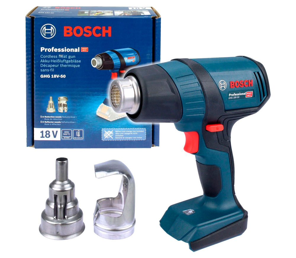 Suflantă de aer cald cu acum. (fără bat) BOSCH GHG 18V-50 500°C photo 0