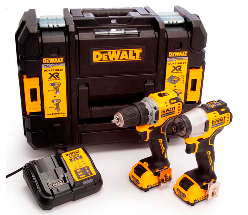 Набор аккумуляторных инструментов DEWALT DCK2110L2T 18В 3Ач photo
