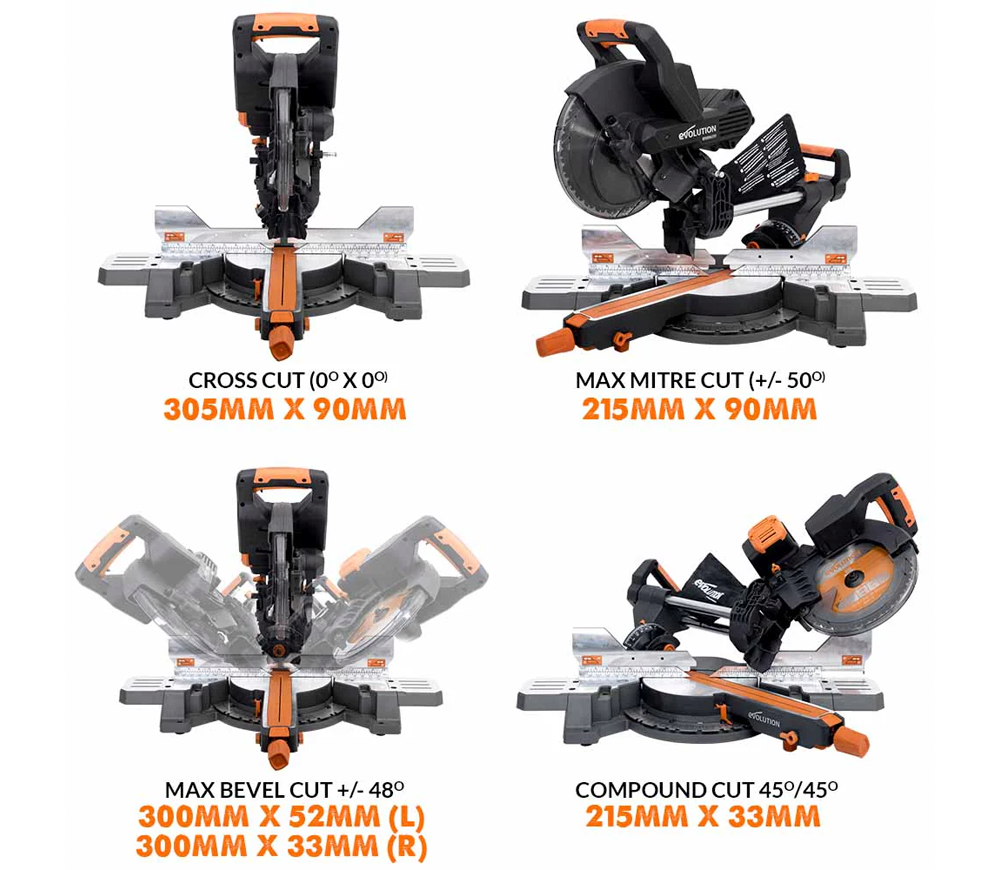 Торцовочная пила аккумуляторная EVOLUTION R255SMS-DB-Li 255мм 2x18В 5Ач photo 9