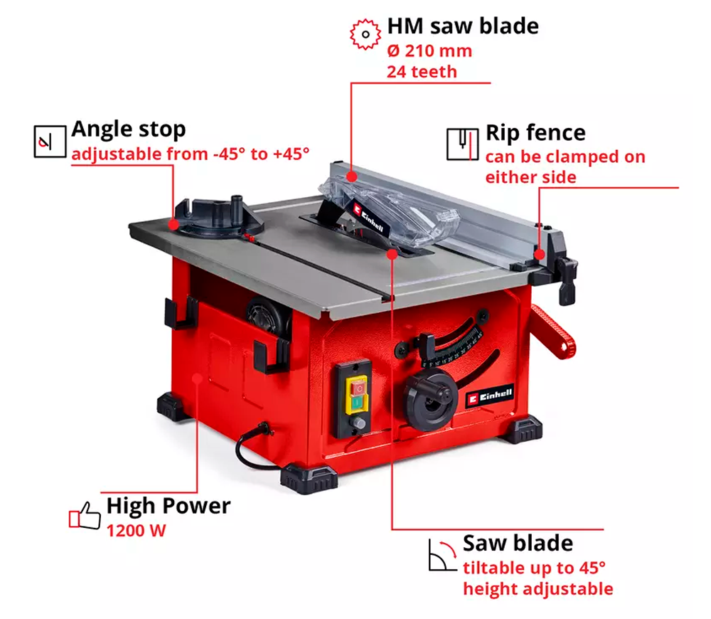 Циркулярный станок EINHELL TC-TS 8 1200вт 210мм photo 0