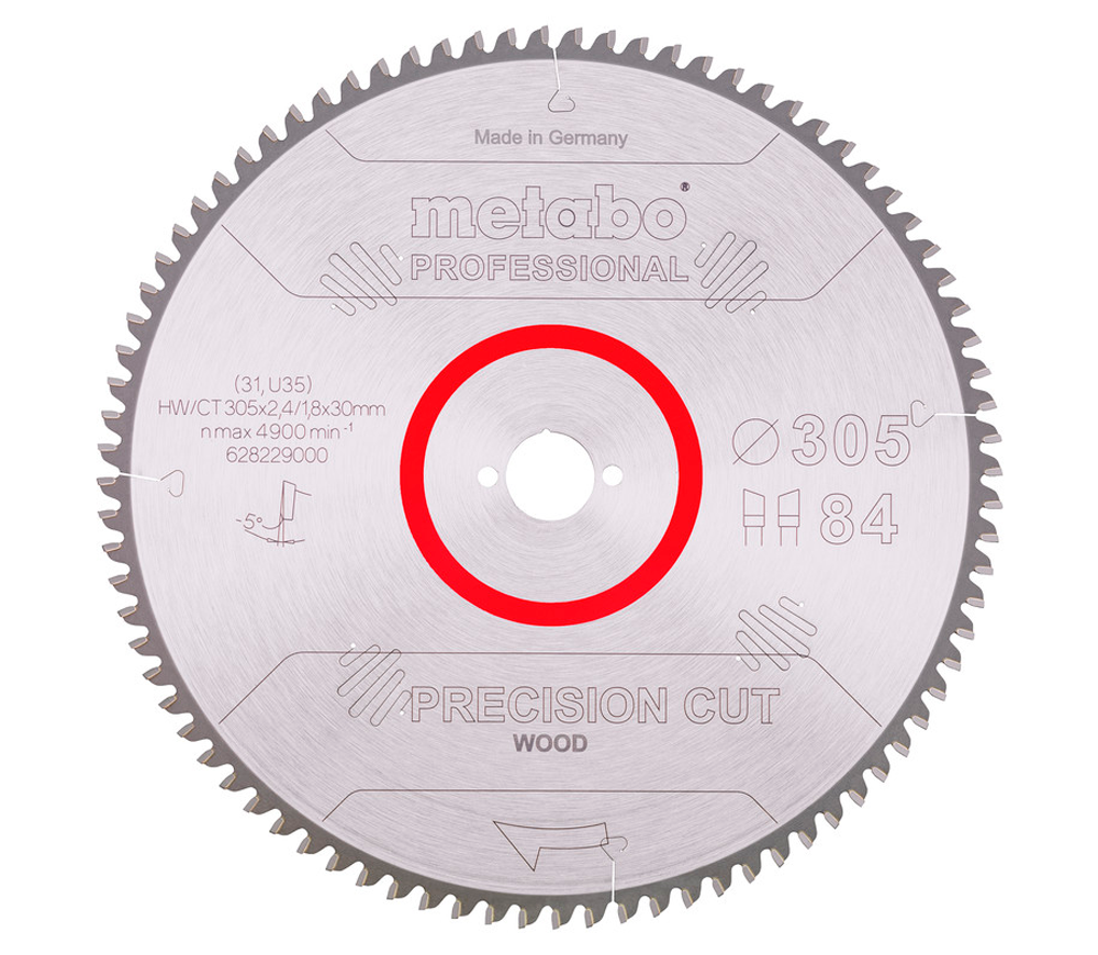 Пильный диск METABO Precision CUT 305x30 Z84 WZ 5 305мм 2.4мм photo