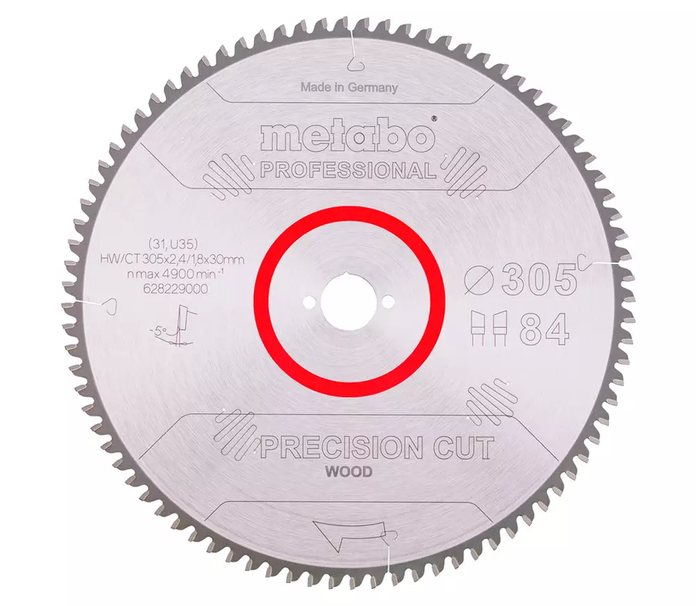 Disc pentru fierastrau electric METABO Precision CUT 305x30 Z84 WZ 5 305mm 2.4mm photo