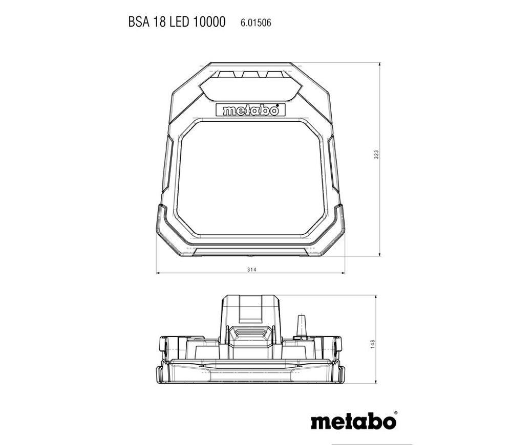 Lanternă construcții cu acumulator (fără bat) METABO BSA 18 LED 10000 10000lm 18V photo 3