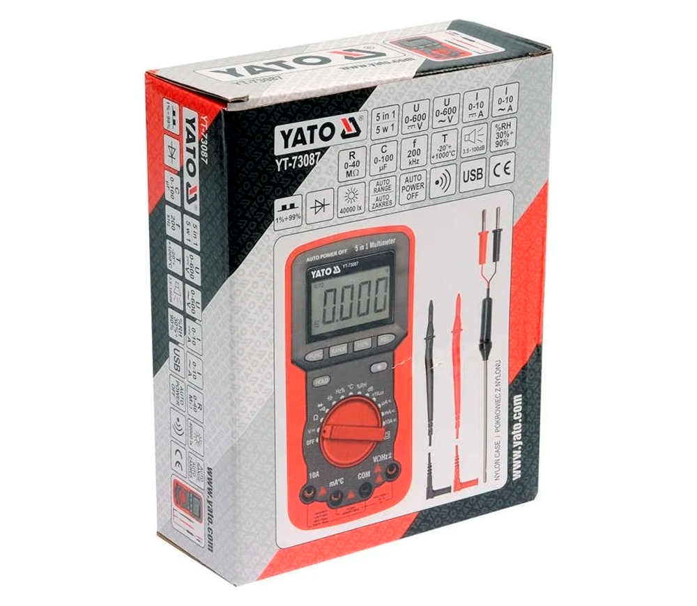 Цифровой мультиметр YATO YT73087 0/300В 0/10A photo 1