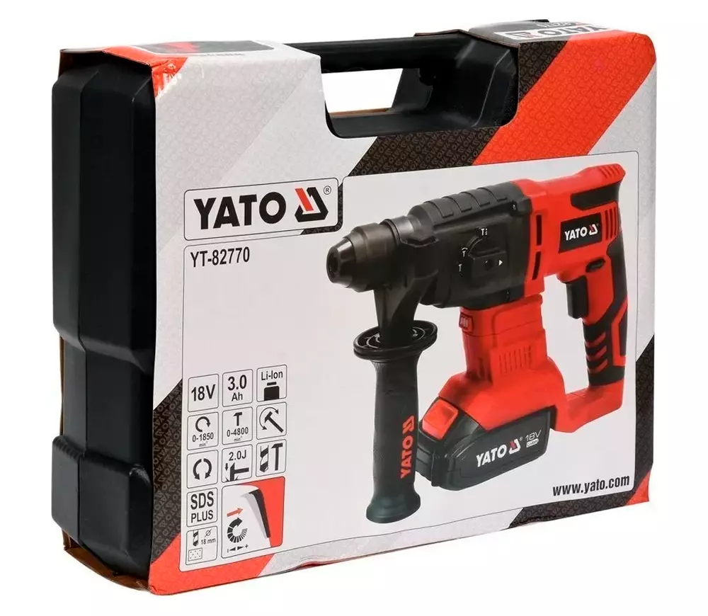 Перфоратор аккумуляторный YATO YT82770 2Дж 18В 3Ач photo 3