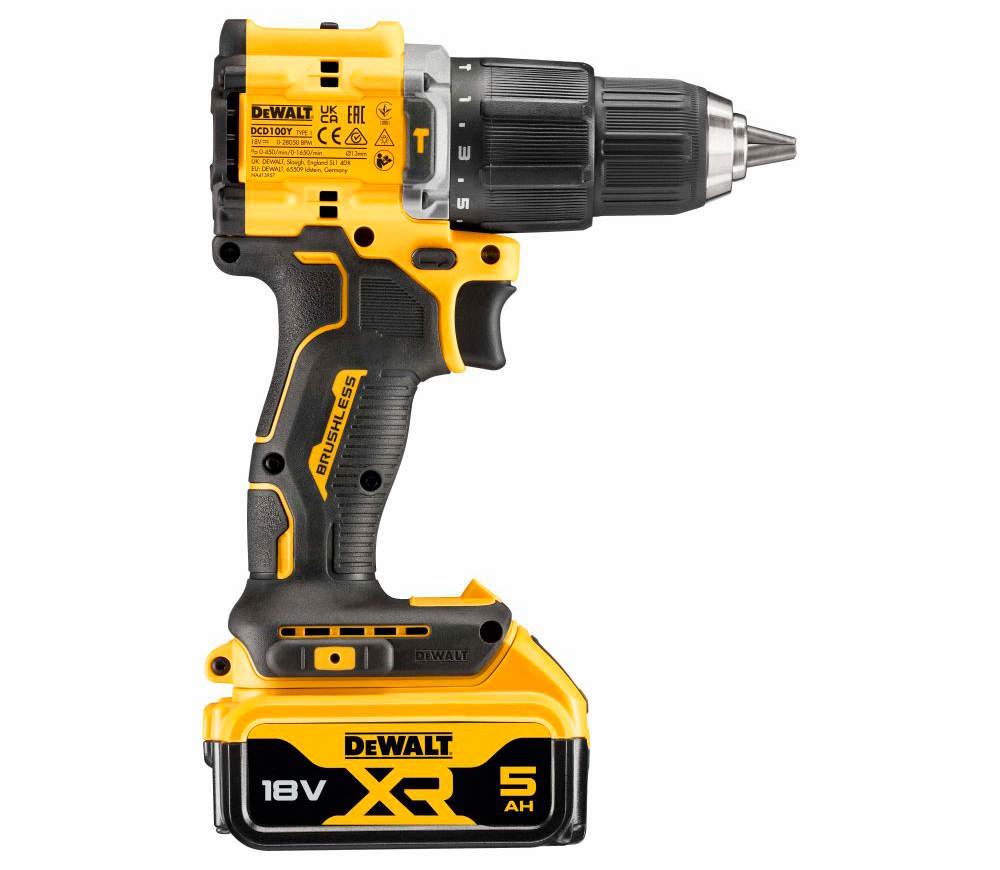 Шуруповёрт аккумуляторный ударный DEWALT DCD100YP2T-QW 18В 5Ач photo 2