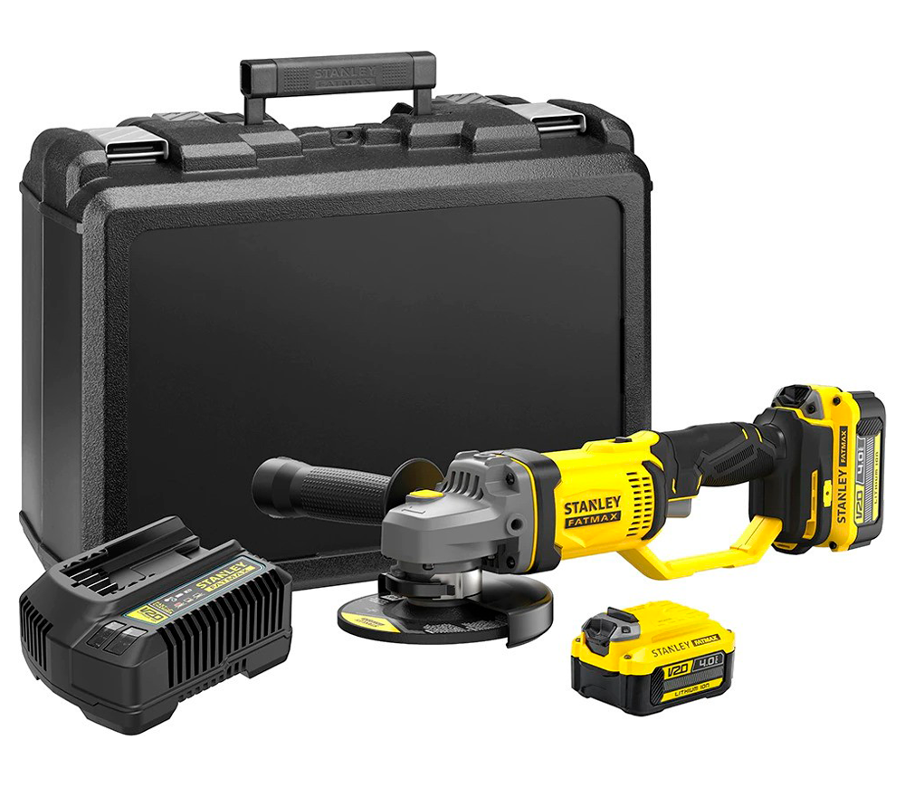 Угловая шлифмашина аккумуляторная STANLEY SFMCG400M2K-QW 125мм 18В 4Ач photo