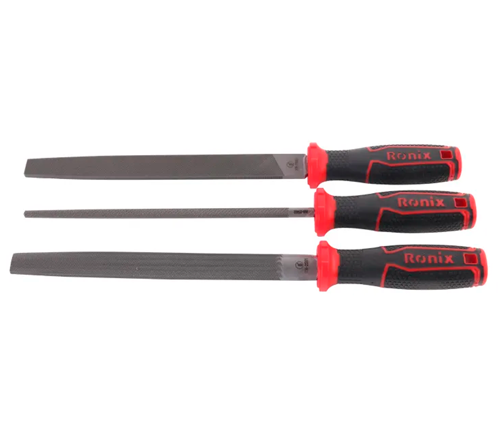 Набор 3 напильников RONIX RH-2505 Плоский/Полукруглый/Круглый photo 1