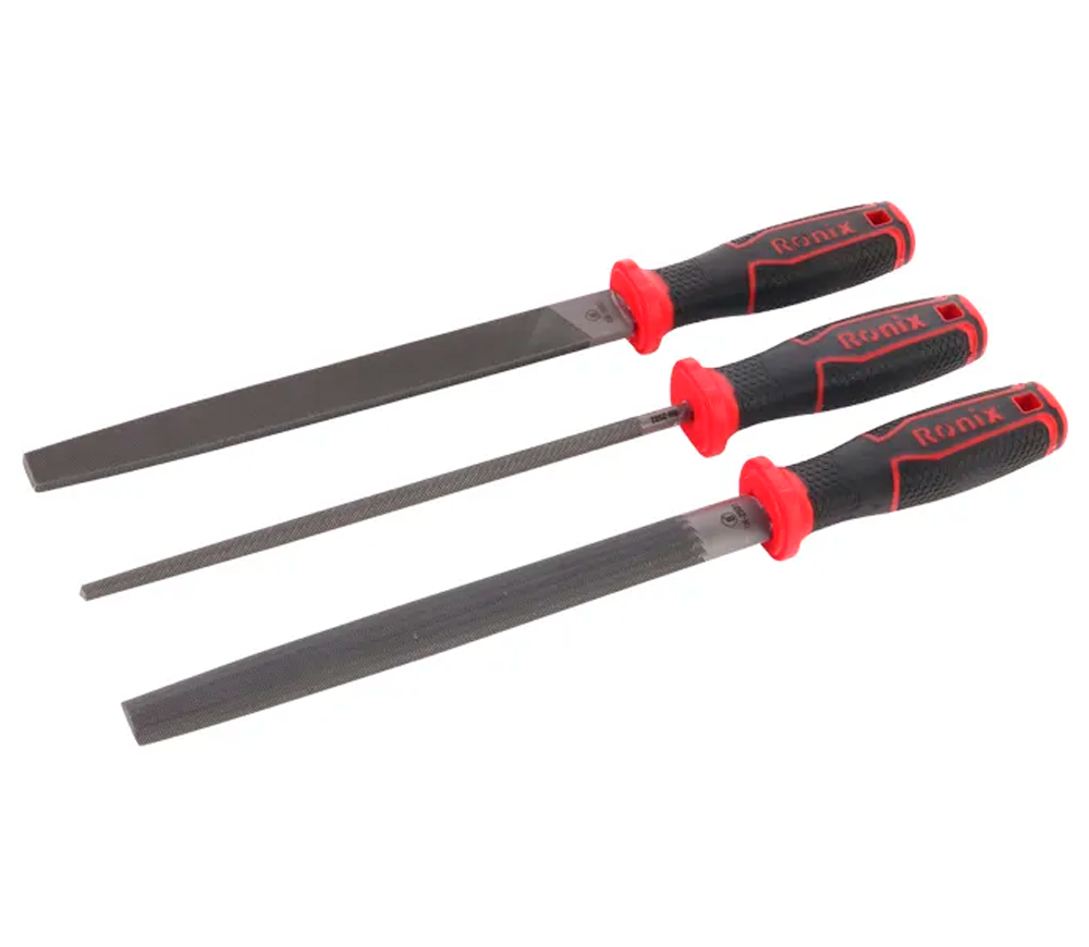 Набор 3 напильников RONIX RH-2505 Плоский/Полукруглый/Круглый photo