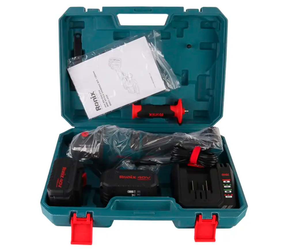 Угловая шлифмашина аккумуляторная RONIX 8901-40V 125мм 40В 2Ач photo 2