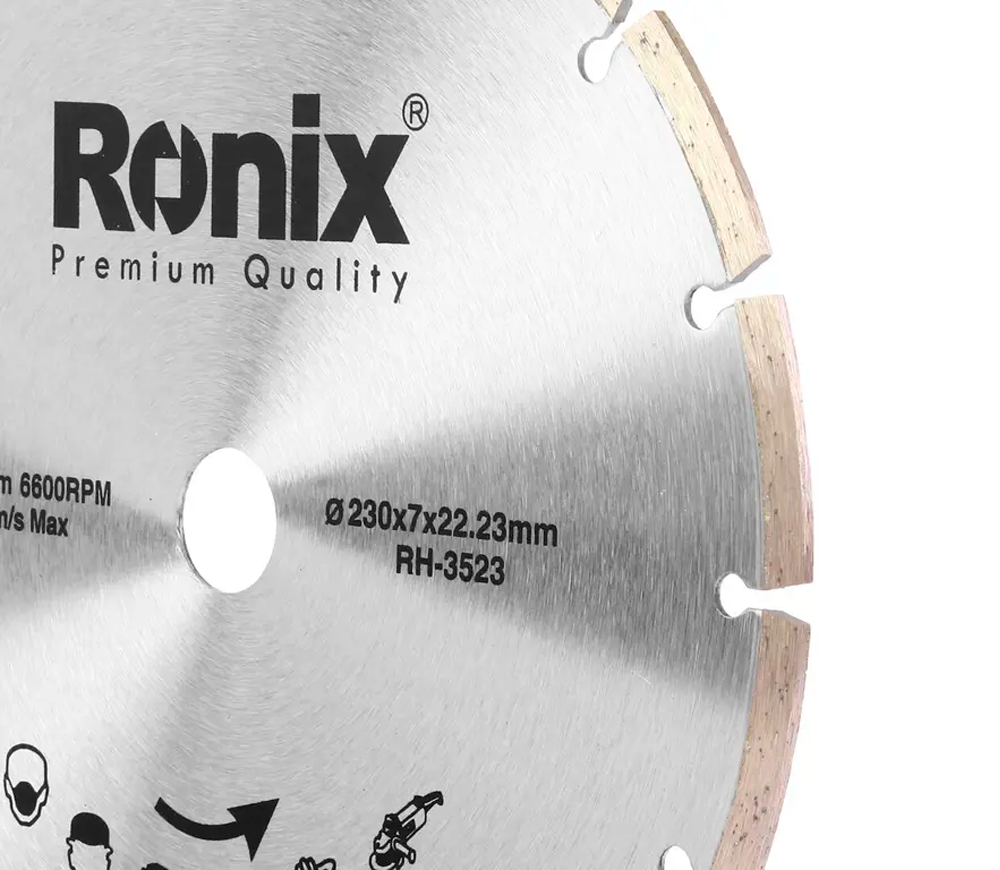 Алмазный отрезной диск RONIX RH-3523 230мм Сегментированный Керамика/Мрамор/Гранит photo 0