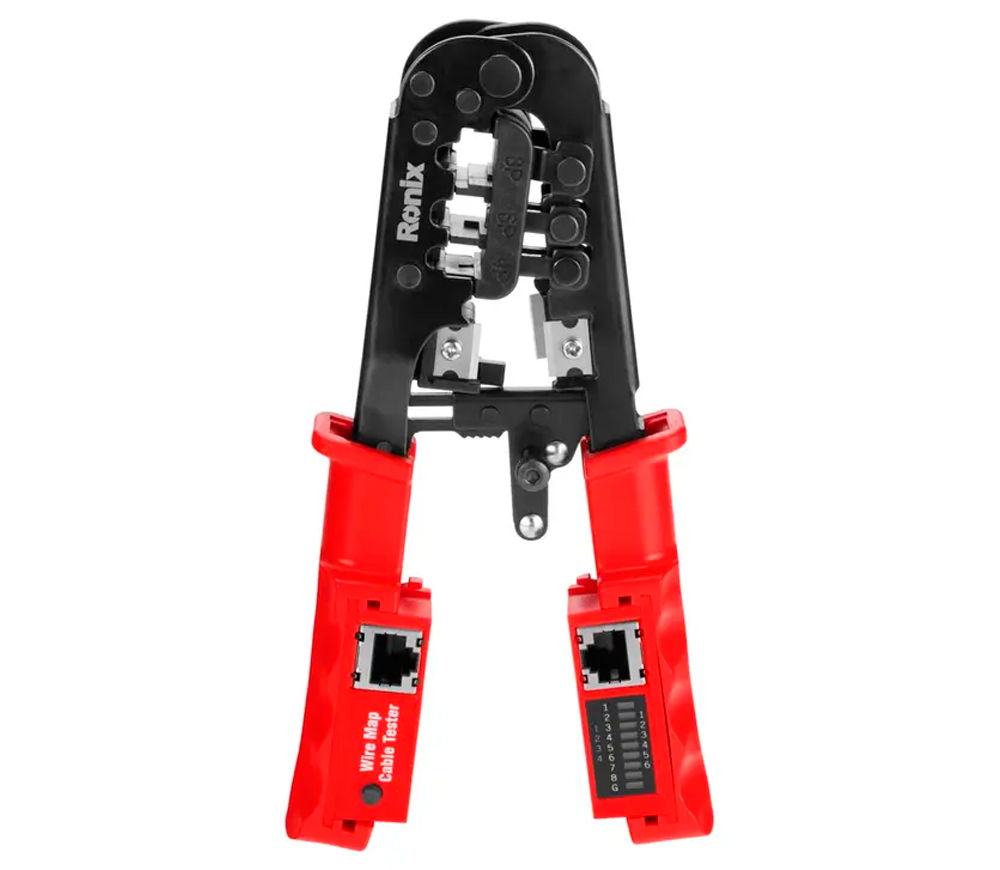 Клещи обжимные + тестер RONIX RH-1831 RJ11/RJ12/RJ45 photo 1