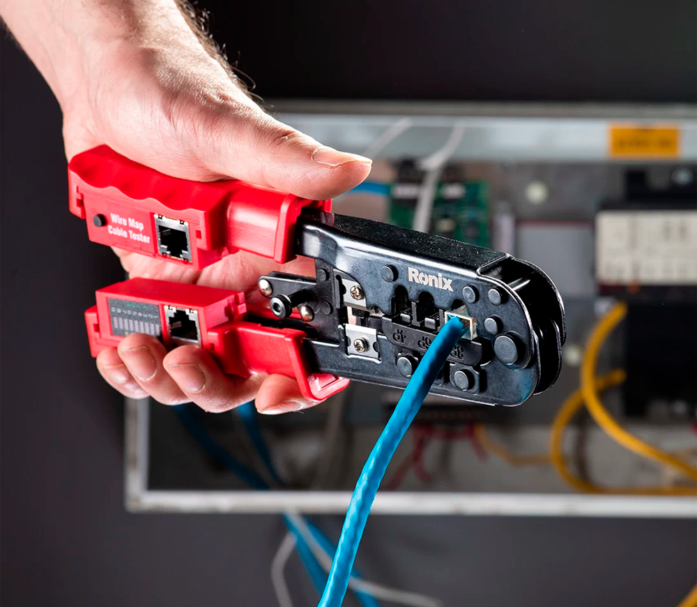 Клещи обжимные + тестер RONIX RH-1831 RJ11/RJ12/RJ45 photo 6