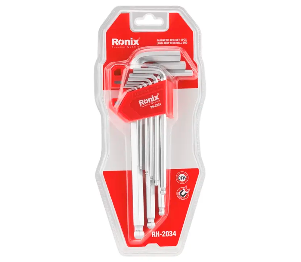 Set 9 chei hexagonale cu bilă RONIX RH-2034 1.5x10mm photo