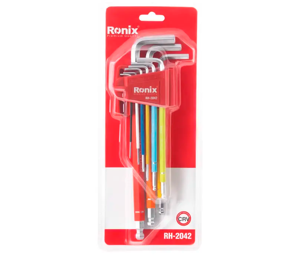 Набор 9 шестигранных ключей с шаром RONIX RH-2042 1.5x10мм photo