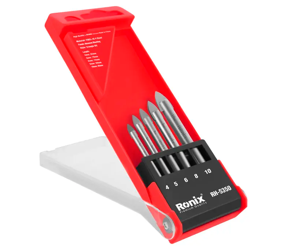 Сверло по стеклу RONIX RH-5350 4-10мм Сталь YG6X+45 photo