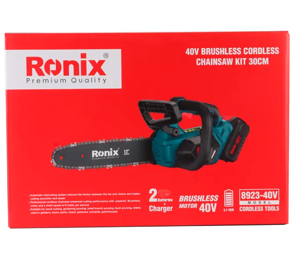 Цепная пила аккумуляторная RONIX 8923-40V 300мм 40В 2Ач photo 3