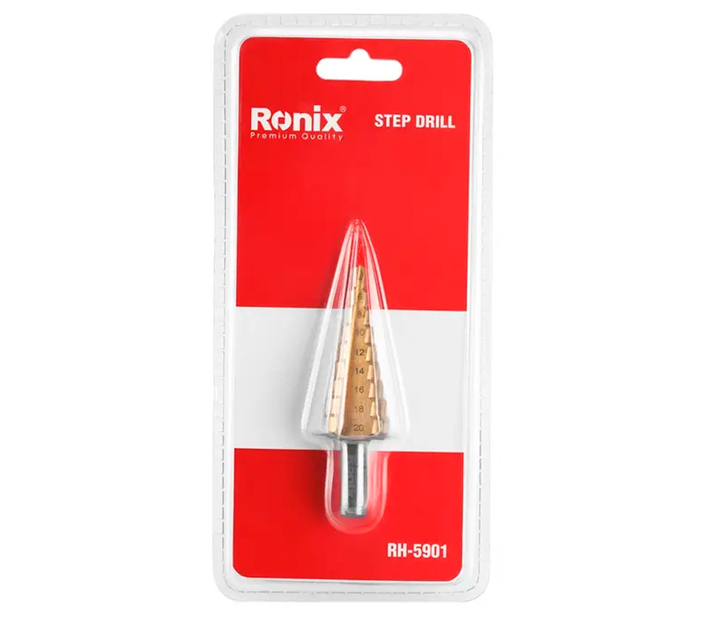 Ступенчатое сверло RONIX RH-5901 4-20мм HSS-TIN photo 3