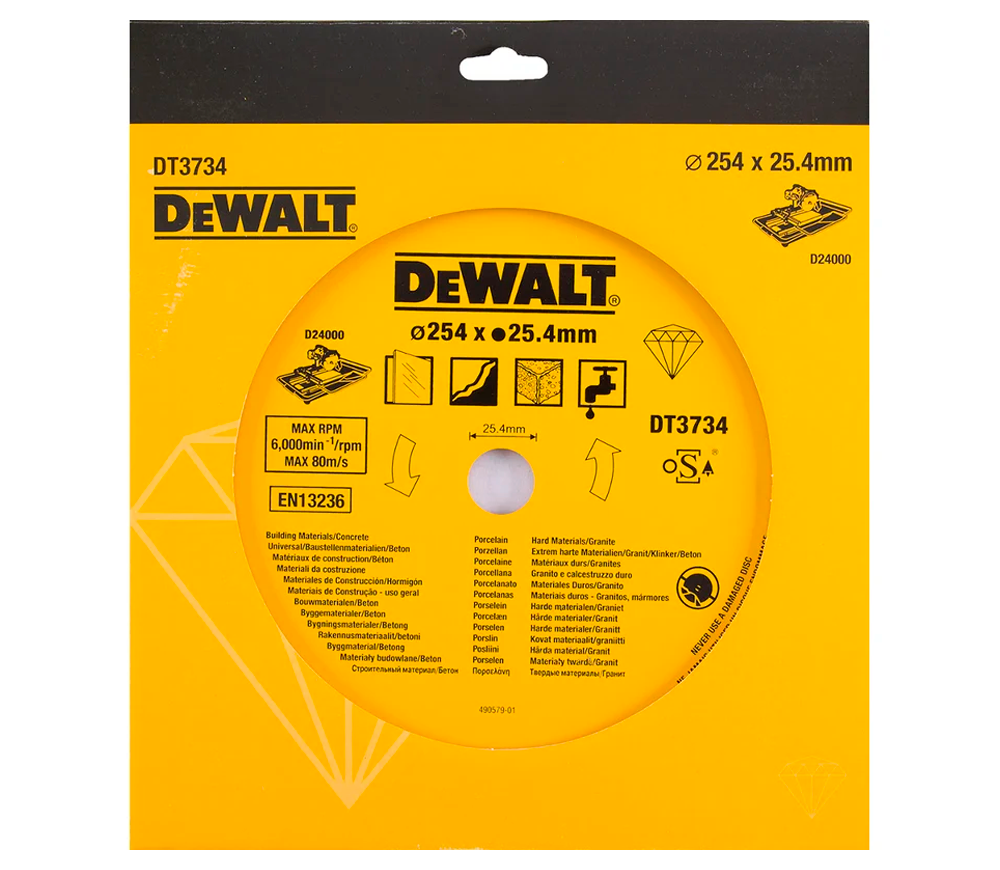 Алмазный отрезной диск DEWALT DT3734 254мм Сегментированный Камень photo 1