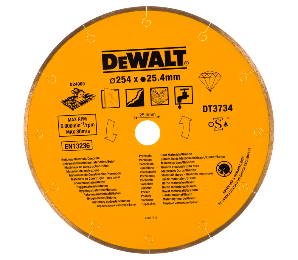 Алмазный отрезной диск DEWALT DT3734 254мм Сегментированный Камень photo