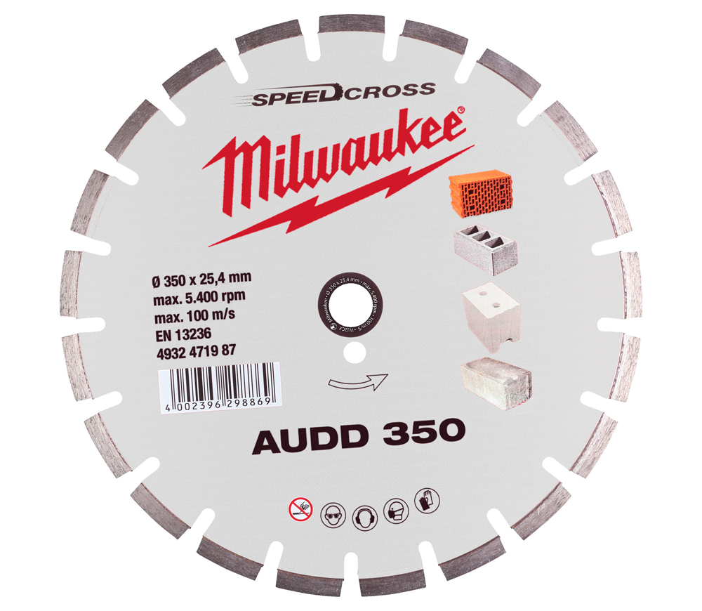Алмазный отрезной диск MILWAUKEE Speedcross AUDD 350мм Сегментированный Бетон/Камень/Кирпич photo