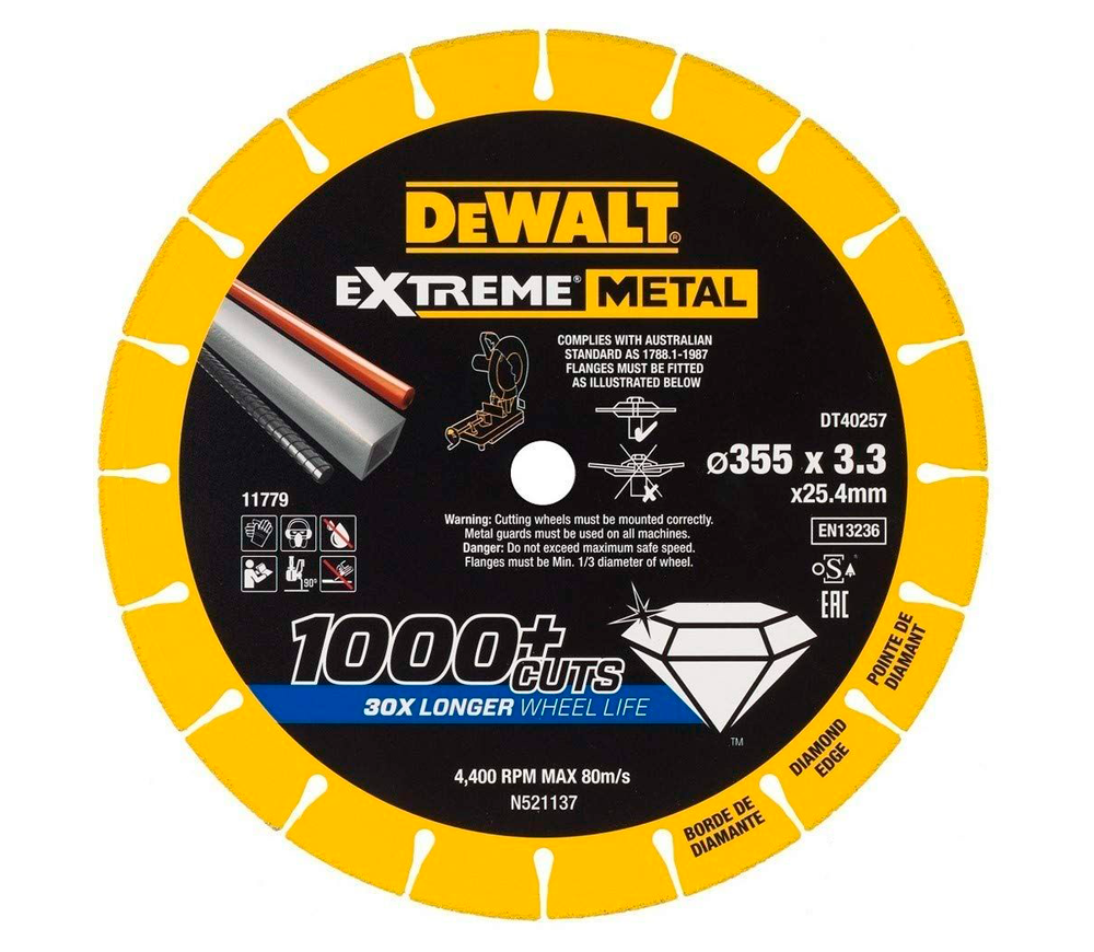 Алмазный отрезной диск DEWALT DT40257 355мм Сегментированный Металл photo
