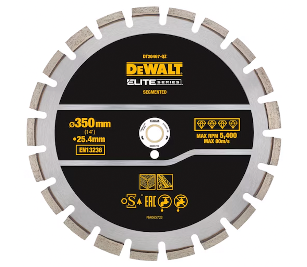 Алмазный отрезной диск DEWALT DT20467 350мм Сегментированный Бетон photo