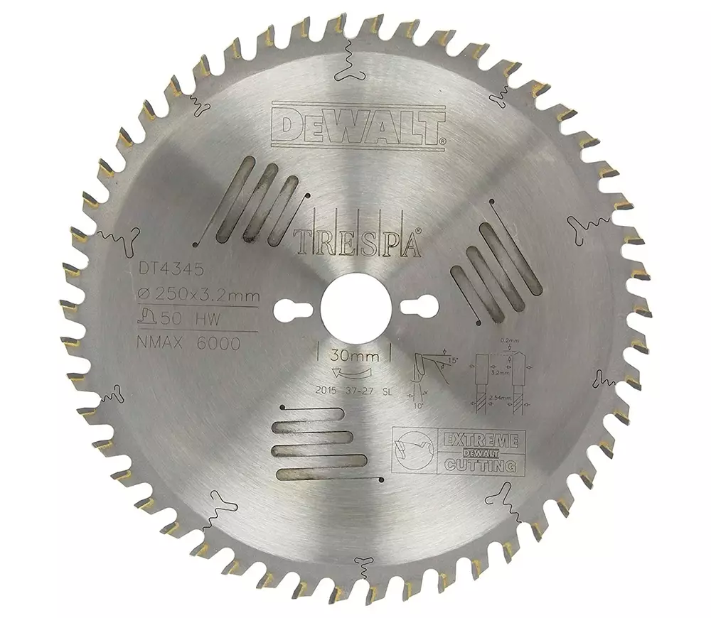 Disc pentru fierastrau electric DEWALT DT4345-QZ 250mm 2.5mm photo