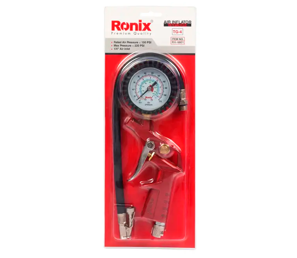 Пистолет для подкачки шин RONIX RH-6801 12бар 400мм photo 3