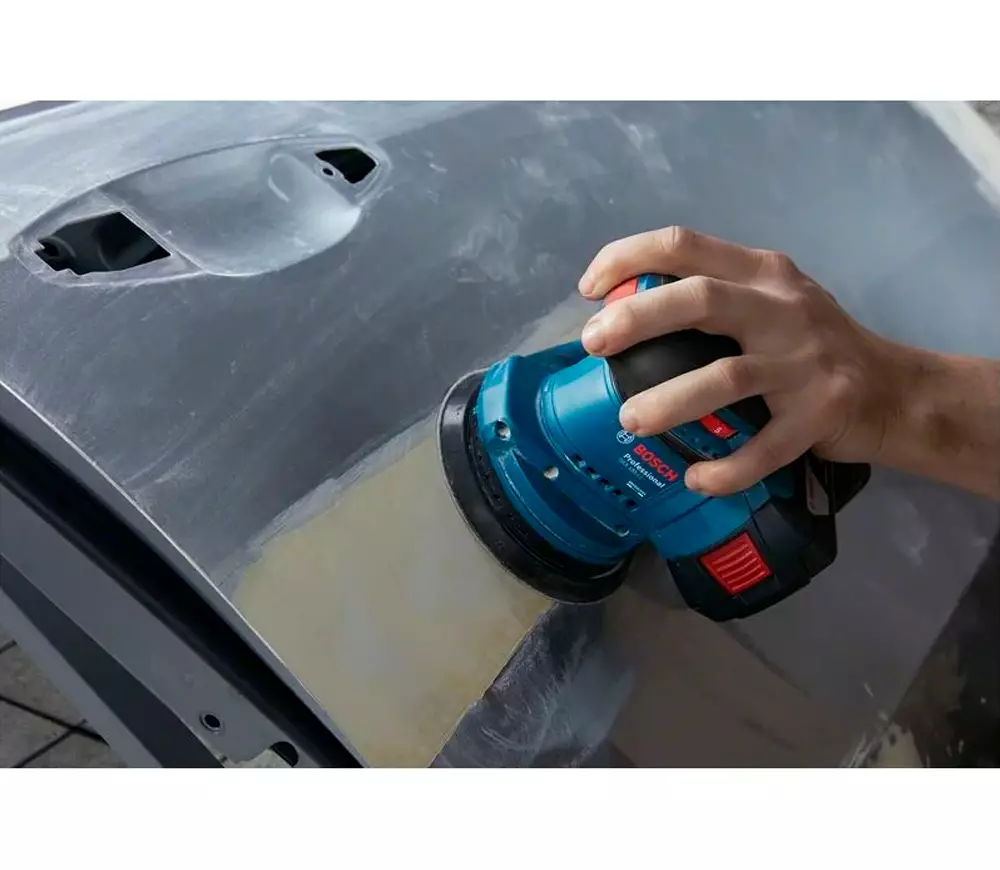 Mașină de șlefuit excentrică fără fir BOSCH GEX 185-LI PROF 125mm 18V 4Ah photo 2