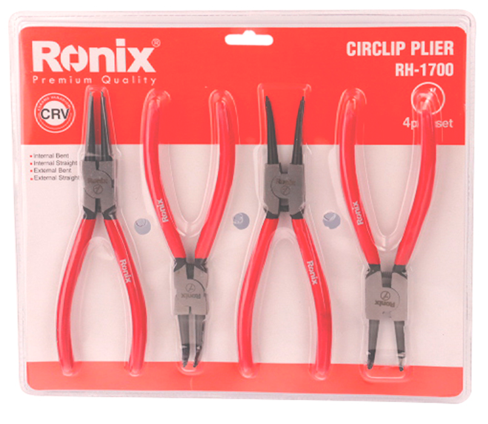 Набор 4 щипцов для стопорных колец RONIX RH-1700 180мм photo 2