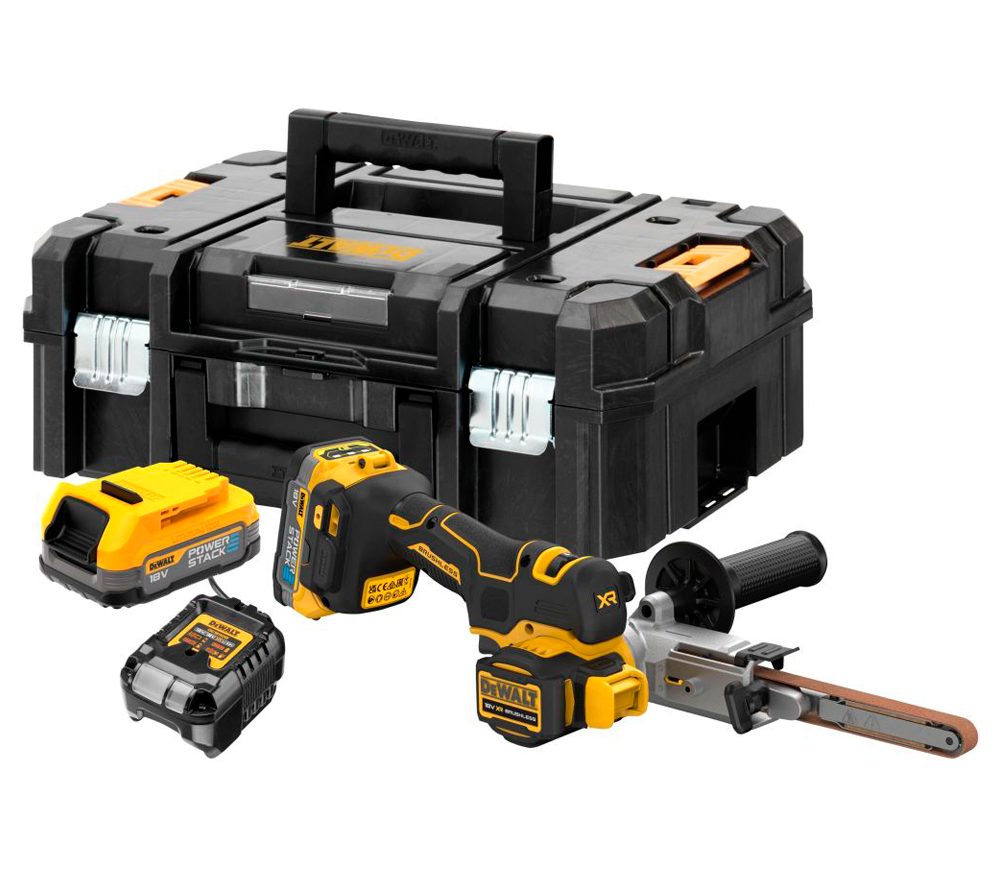 Шлифмашина ленточная аккумуляторная DEWALT DCM200E2T-QW  18В 1.7Ач photo