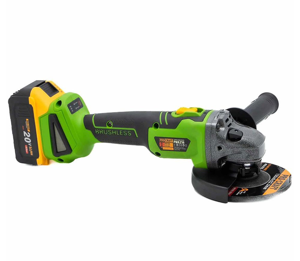 Угловая шлифмашина аккумуляторная ProCraft PWA216 125мм 20В 4Ач photo 1