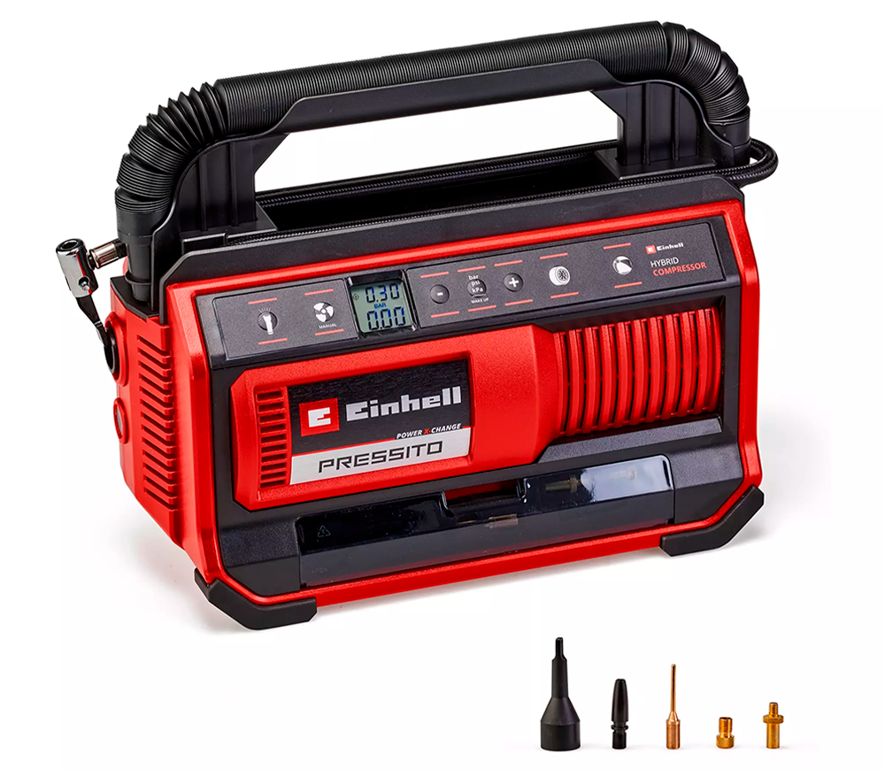 Автокомпрессор аккумуляторный EINHELL PRESSITO 18/25 Hybrid 11бар 19л/мин photo