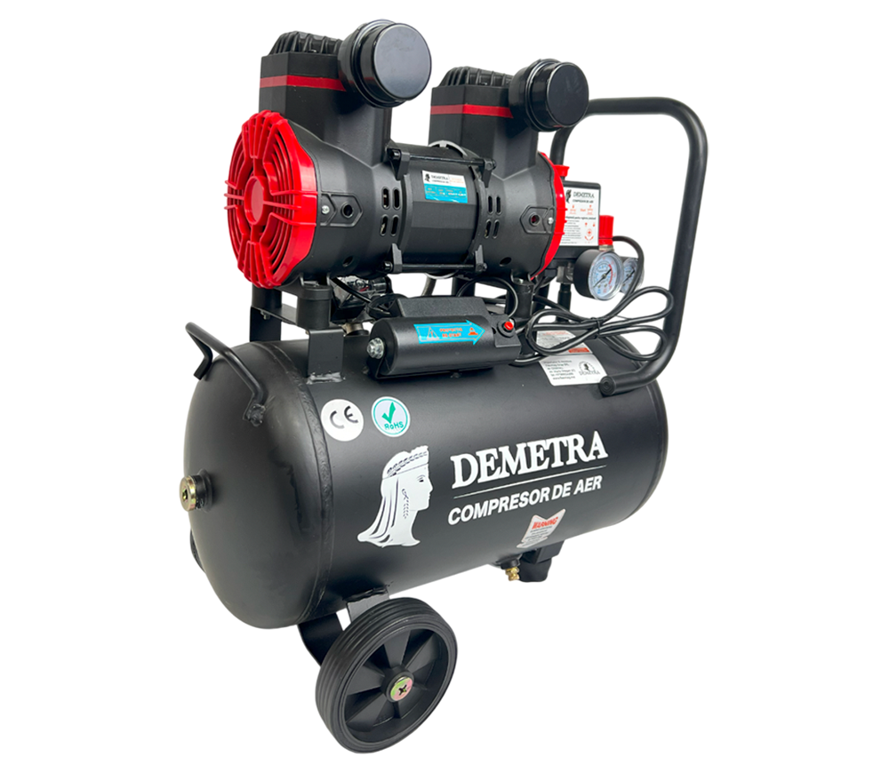 Компрессор безмасляный Demetra DN1500-24 250л/мин 24л photo 3