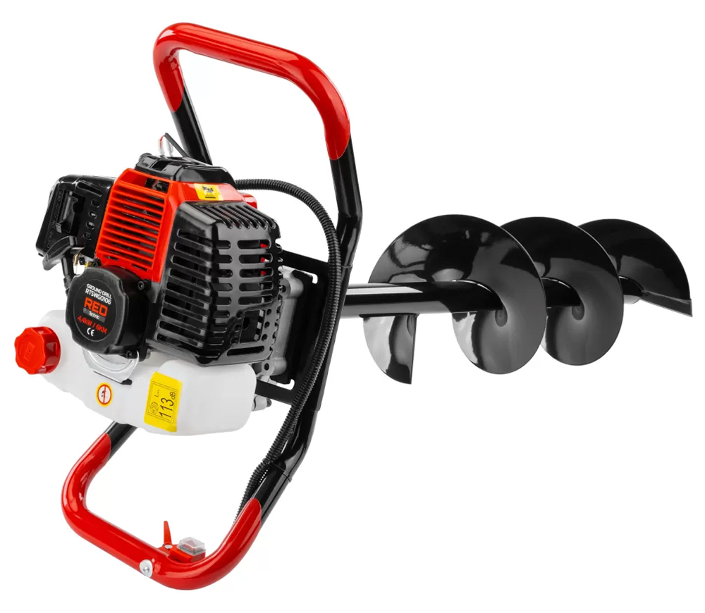 Мотобур бензиновый RED Technic RTSWG0106 100/150/200мм 52см3 photo 1